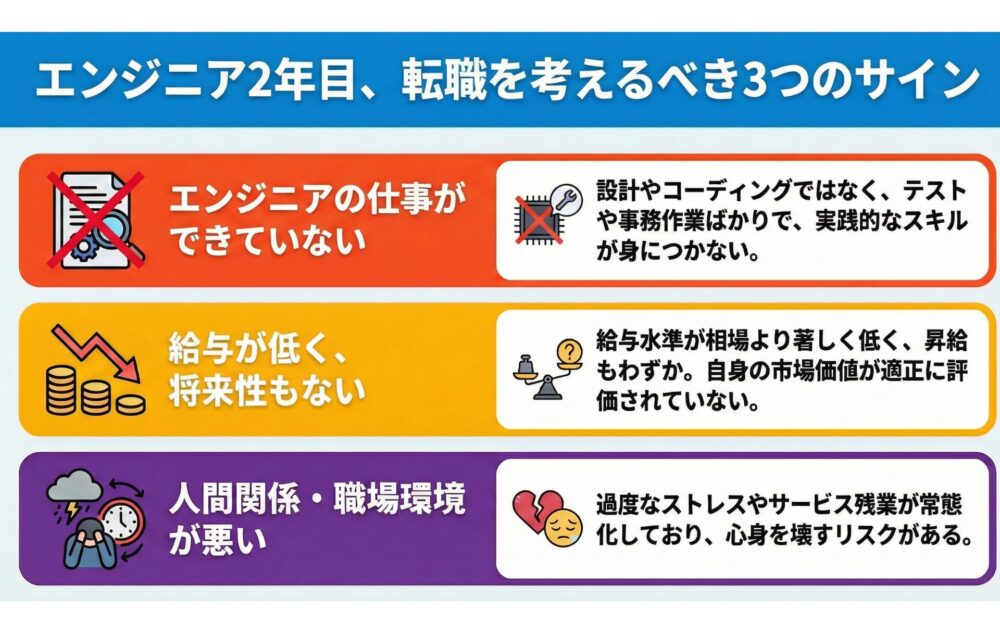 エンジニア2年目が転職すべき状況