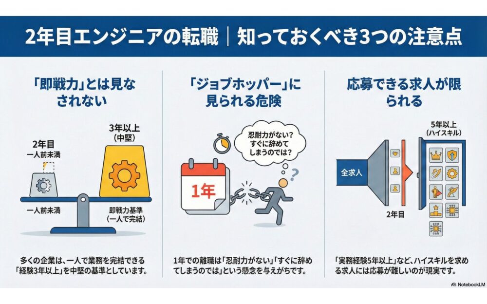 エンジニア2年目が転職する際の注意点