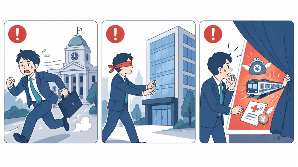 公務員から転職して後悔しやすい人の3つの特徴インフォグラフィック