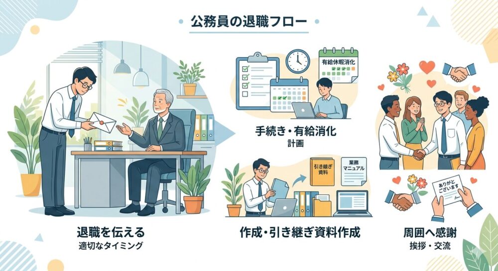 公務員の退職を伝えるタイミングとその後の動き