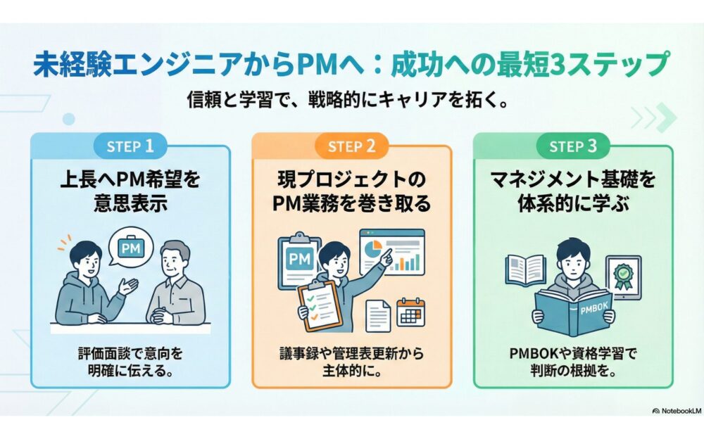 未経験エンジニアがPMを目指すためのステップ
