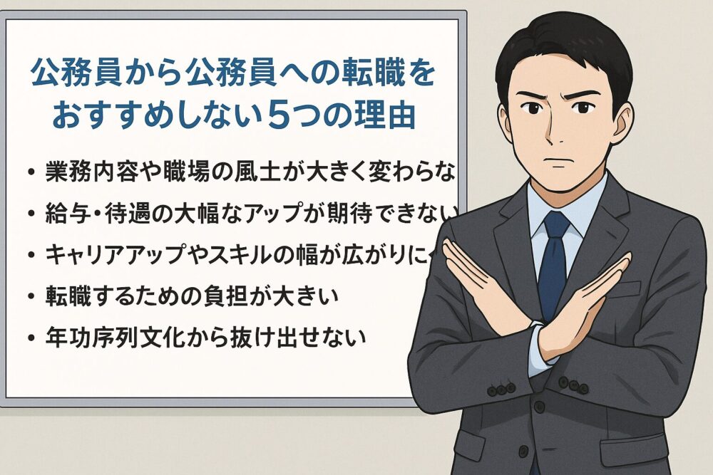 公務員から公務員への転職をおすすめしない5つの理由