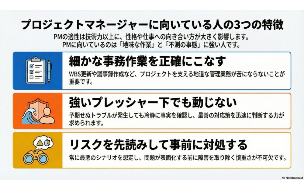 プロジェクトマネージャーに向いてる人の特徴