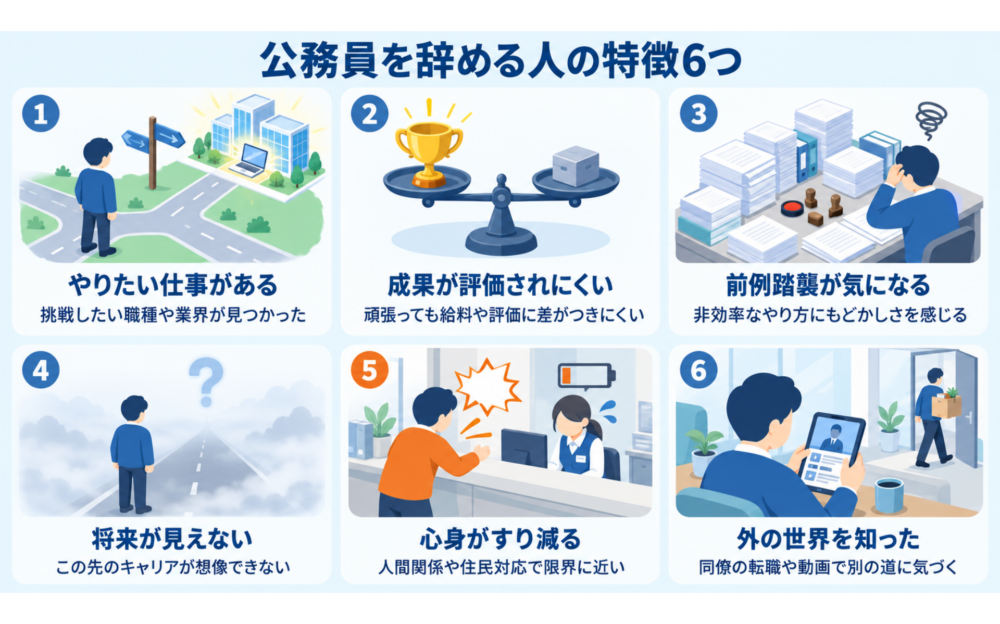 公務員を辞める人の6つの特徴