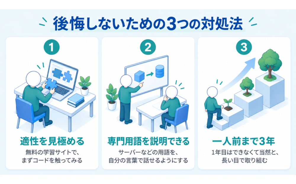 未経験エンジニアが後悔しないための3つの対処法