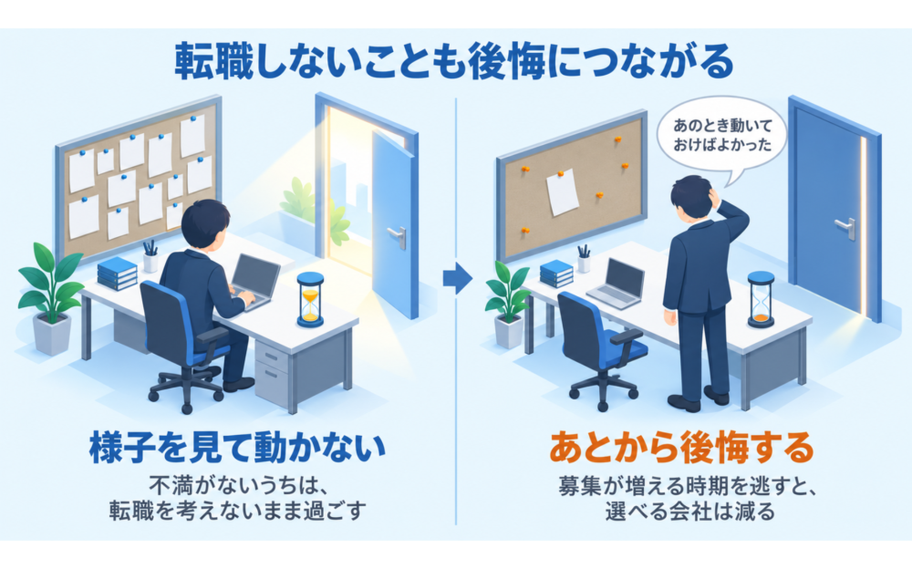 転職しないことが後悔につながることも多い